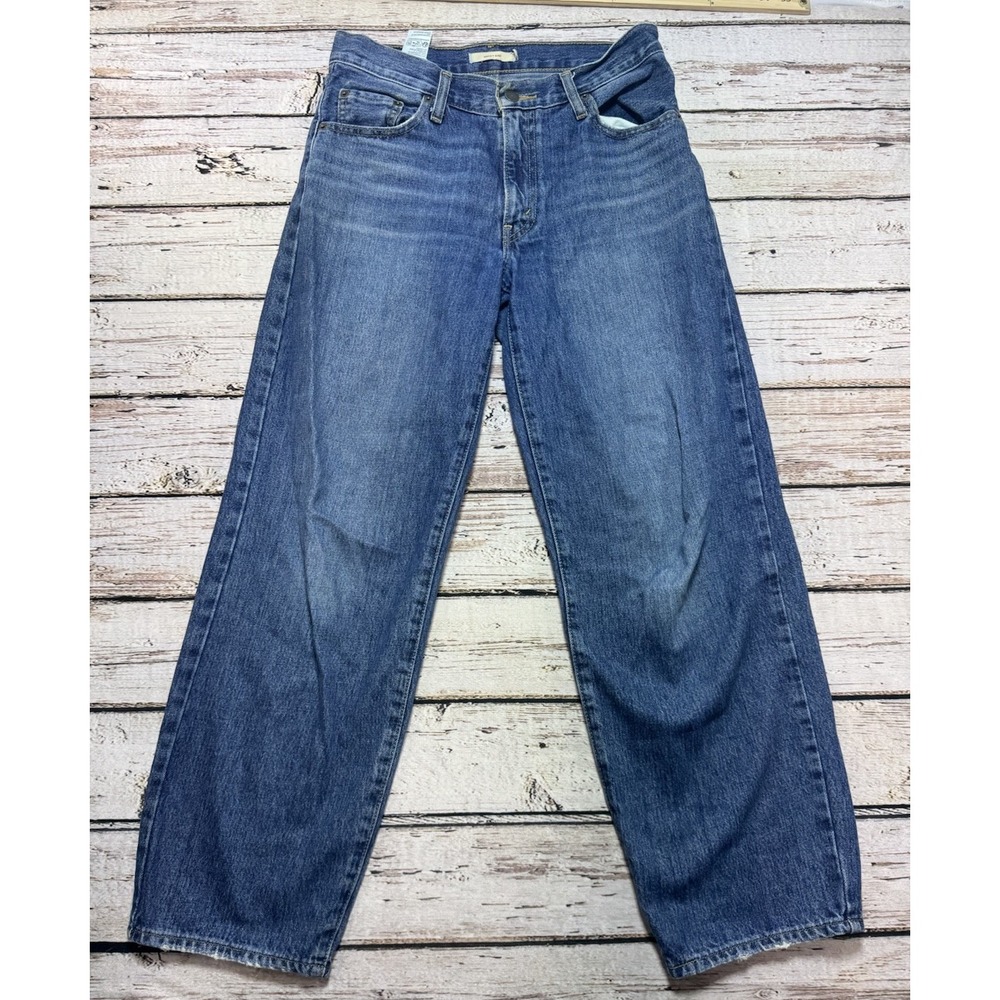 Levis Premium Jeans Womens 26 Blue Baggy Dad Denim Wide Leg Skater Cotton